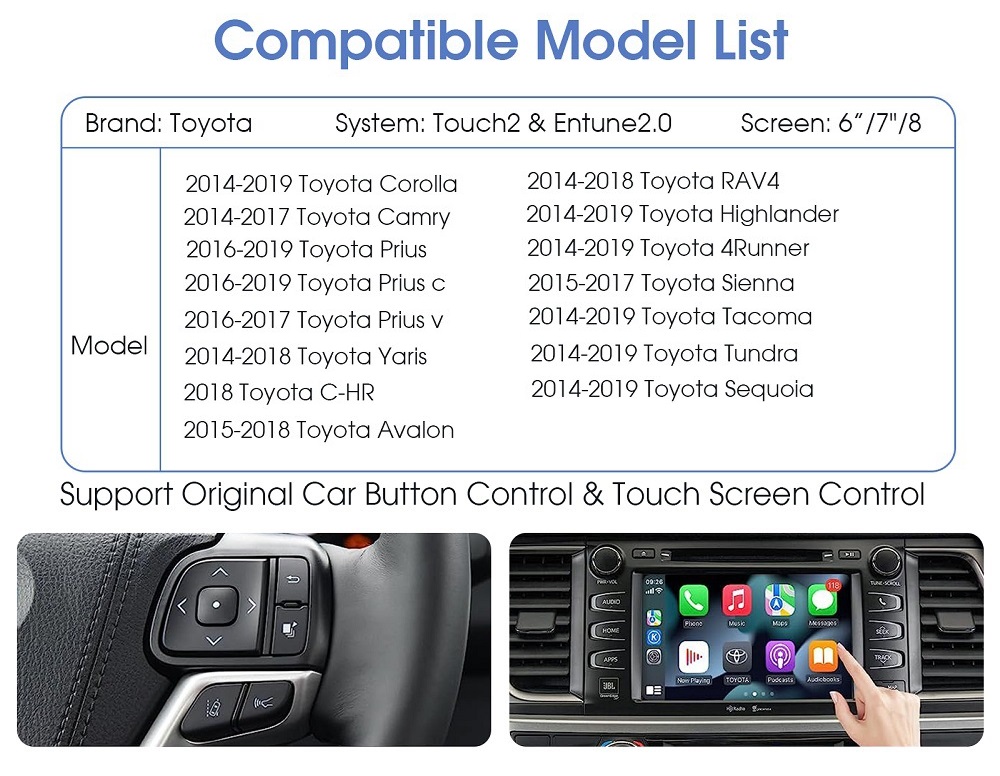 Toyota Wireless Apple CarPlay & Android Auto Upgrade Kit (Optional Front Camera Integration) - Image 6