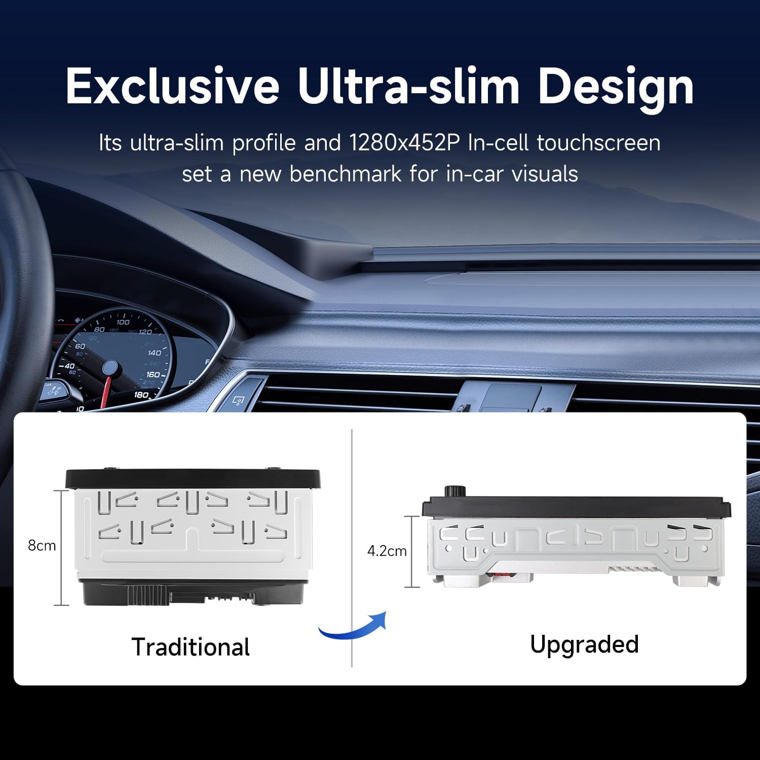 Sanse D23 6.28" QLED Single DIN Car Stereo – Wireless Apple CarPlay & Android Auto - Image 3
