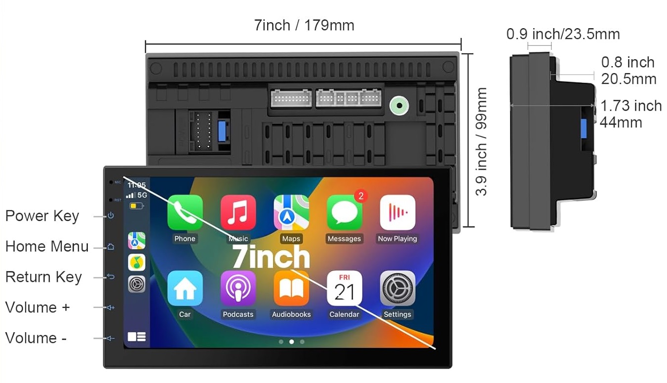 Sanse 704Q 7" QLED Android Car Stereo β Wireless Apple CarPlay & Android Auto | 4GB+64GB - Image 3