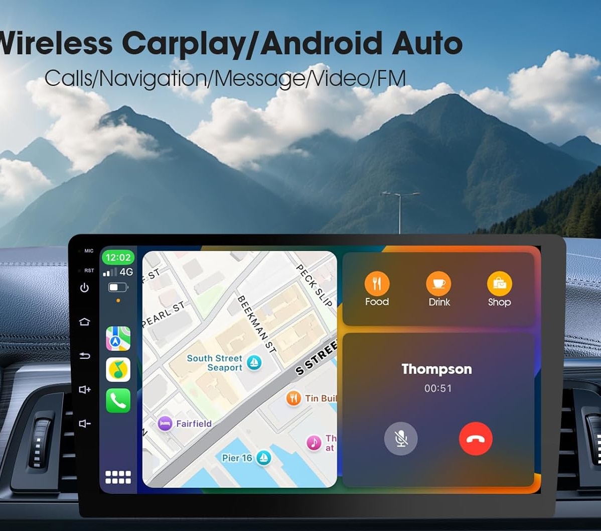 Sanse 104Q 10" QLED Android Car Stereo – Wireless Apple CarPlay & Android Auto | 4GB+64GB