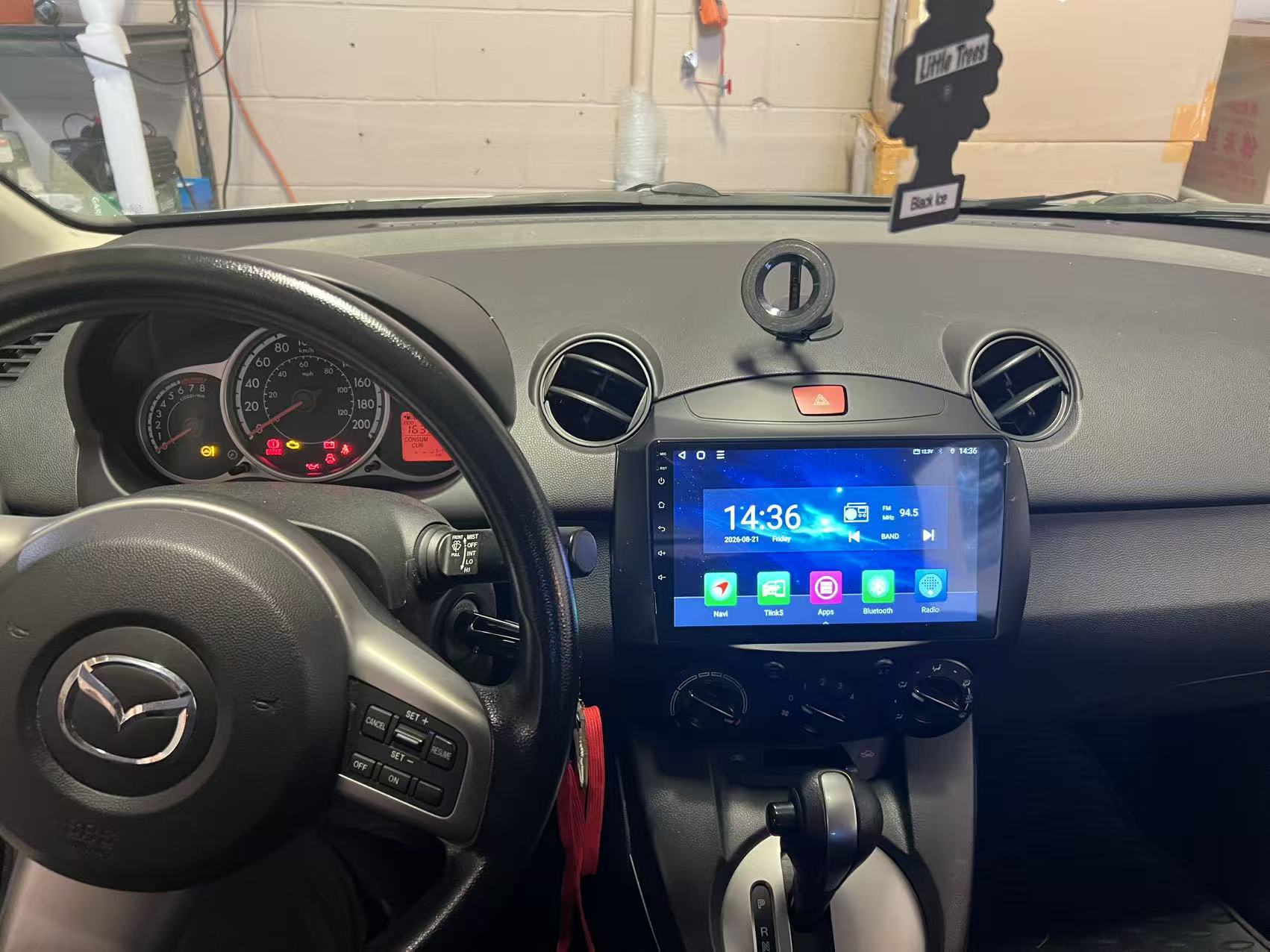 2007–2014 Mazda2 9-inch wireless CarPlay stereo installation